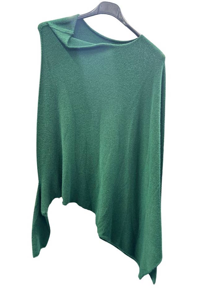 Italian Soft Knit Slant Long Sleeve Asymmetric Draped Jumper Top