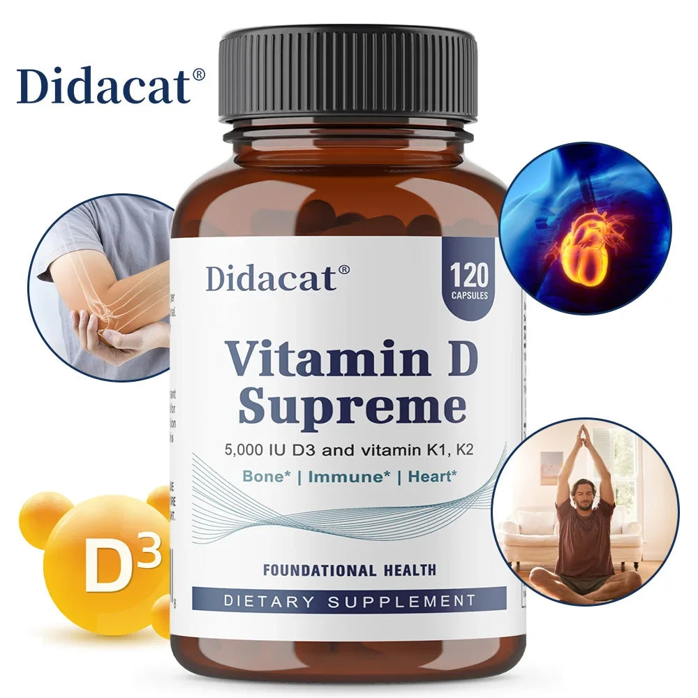Vitamin D and K bone support supplement in original product packaging