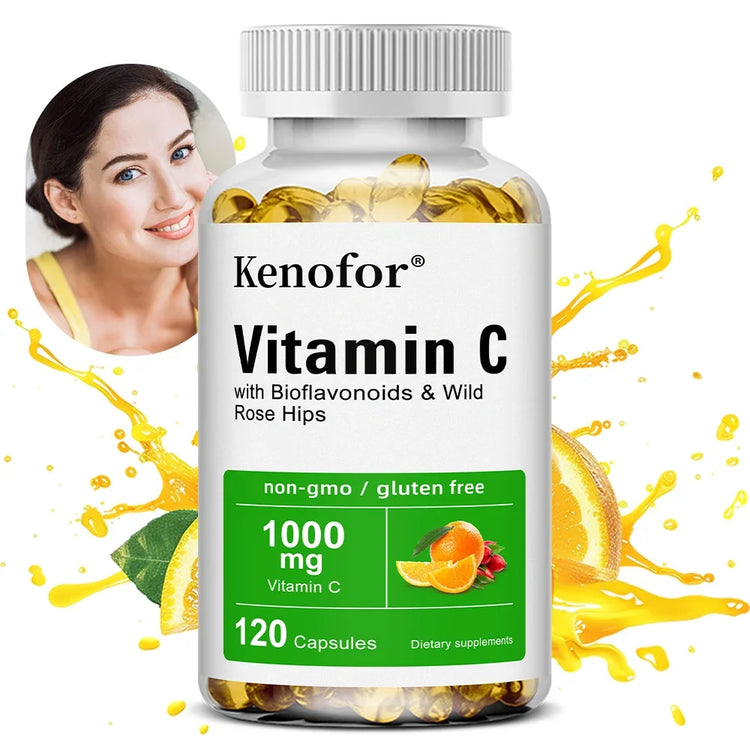 Citrus and rosehip supplement in original product packaging