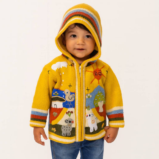 Wholesale Yellow Children's Cardigan, 'Peruvian Fairy Tales'