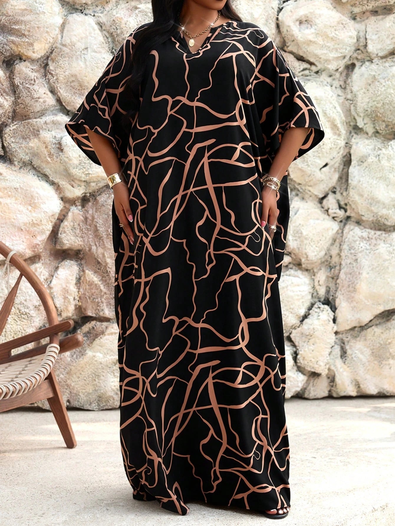 SHEIN Lady Plus Size Women's Lace Patchwork Dress