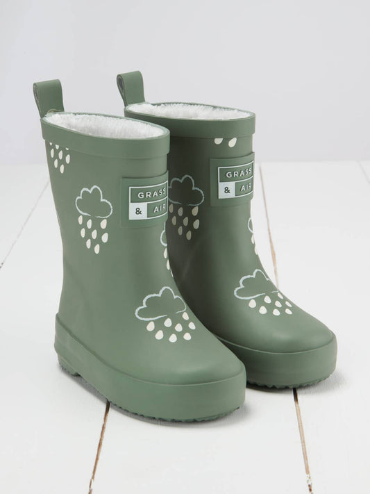 Wholesale Khaki Green Colour-Changing Kids Wellies
