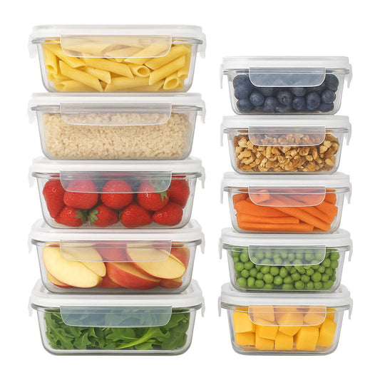 Wholesale 10pc Glass Food Storage Container Set with Lids