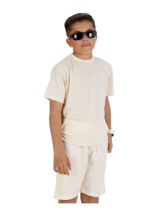 Wholesale Kids Cream T-shirt and Shorts Set