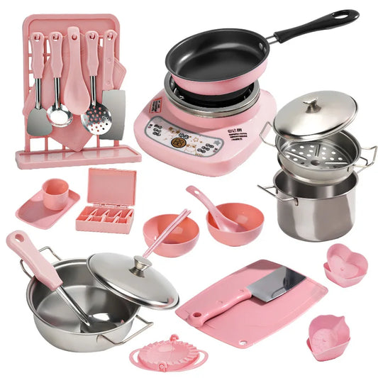 Children Cook Role Play Play House Toy Mini Real Potable Kitchen Appliance Kitchen Toy Set Play Toy Gifts for Children