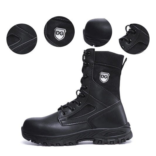 Men's Steel Toe Safety Boots, Microfiber Upper PU Sole, Comfortable Breathable Wear-resistant Working Boots for Men