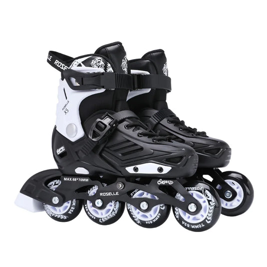 Roselle Adjustable Size PU Wheels Professional Slalom Inline Roller Skates Freestyle Skating Shoes for Children 4 Seasons