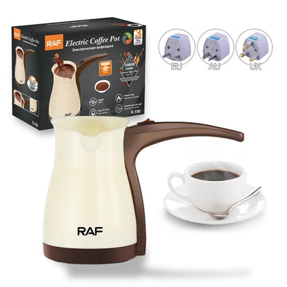 Turkey Coffee Maker 1000W Rapid Heating Electric Coffee Pot Italian Mocha Pot Greek Turkish Coffee Machine for Home Travel