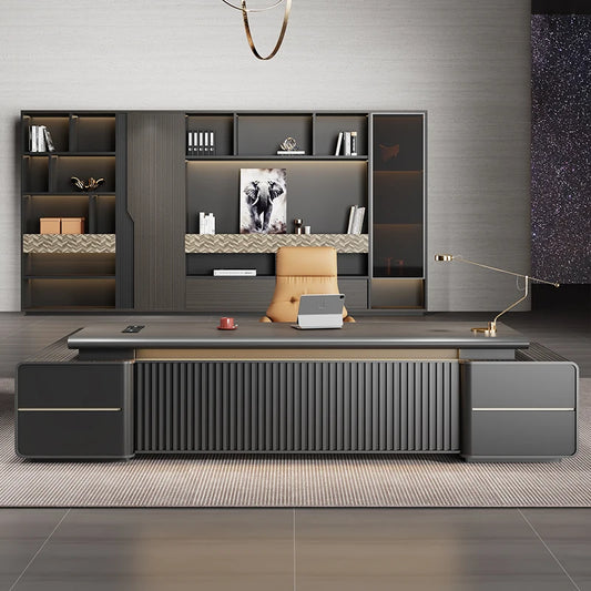 Office Desk, Simple And Modern Manager Executive Desk, Painted Light Luxury Large Class Office Desk
