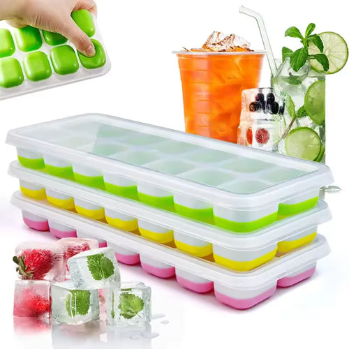 14 Grid Ice Cube Tray Silicone Mold Square Ice Cube Tray Mold Ice Cube Maker Non-toxic Durable Kitchen Tool Bar Pub Ice Maker